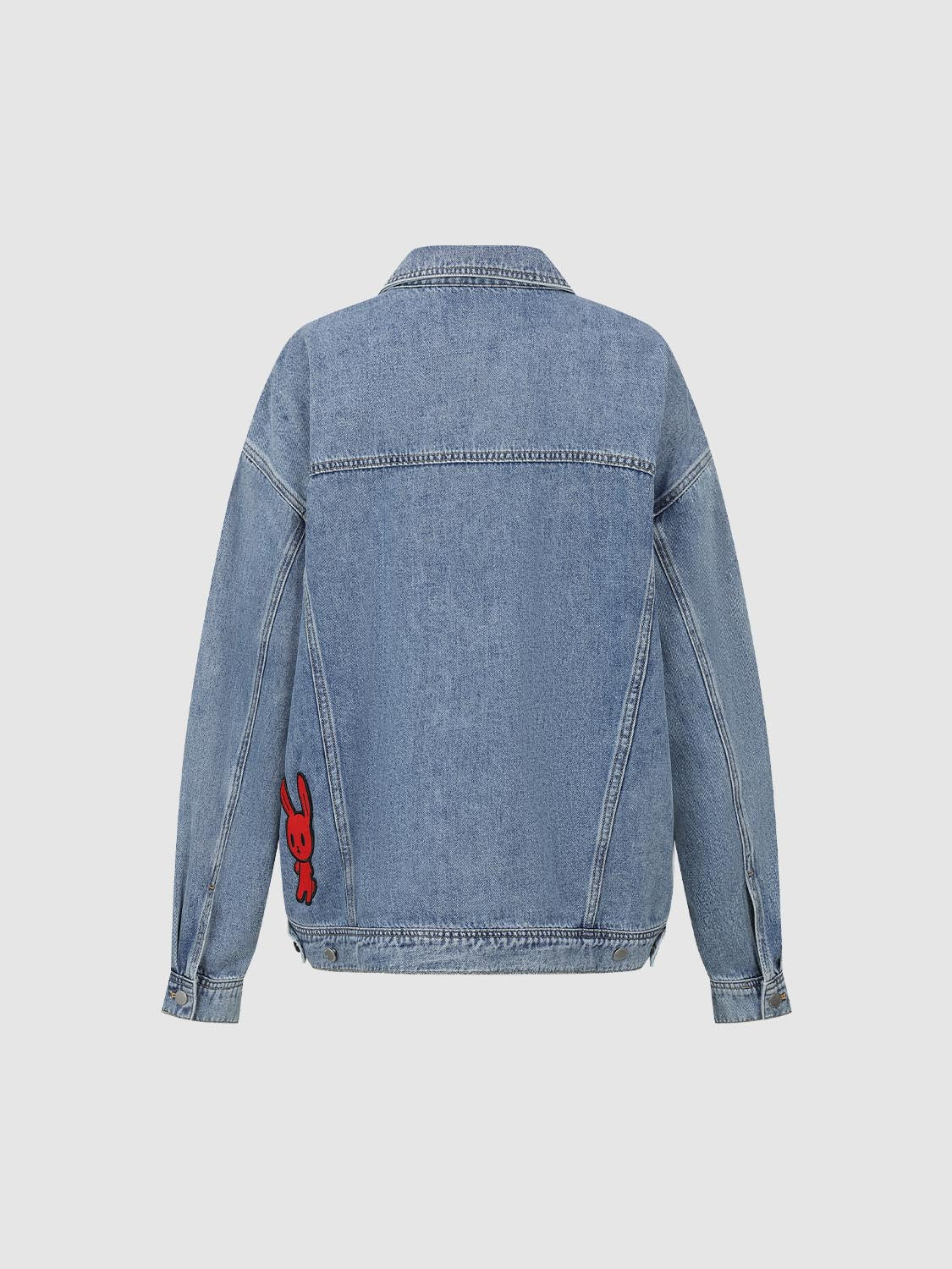 Patch Pockets Printed Denim Jackets