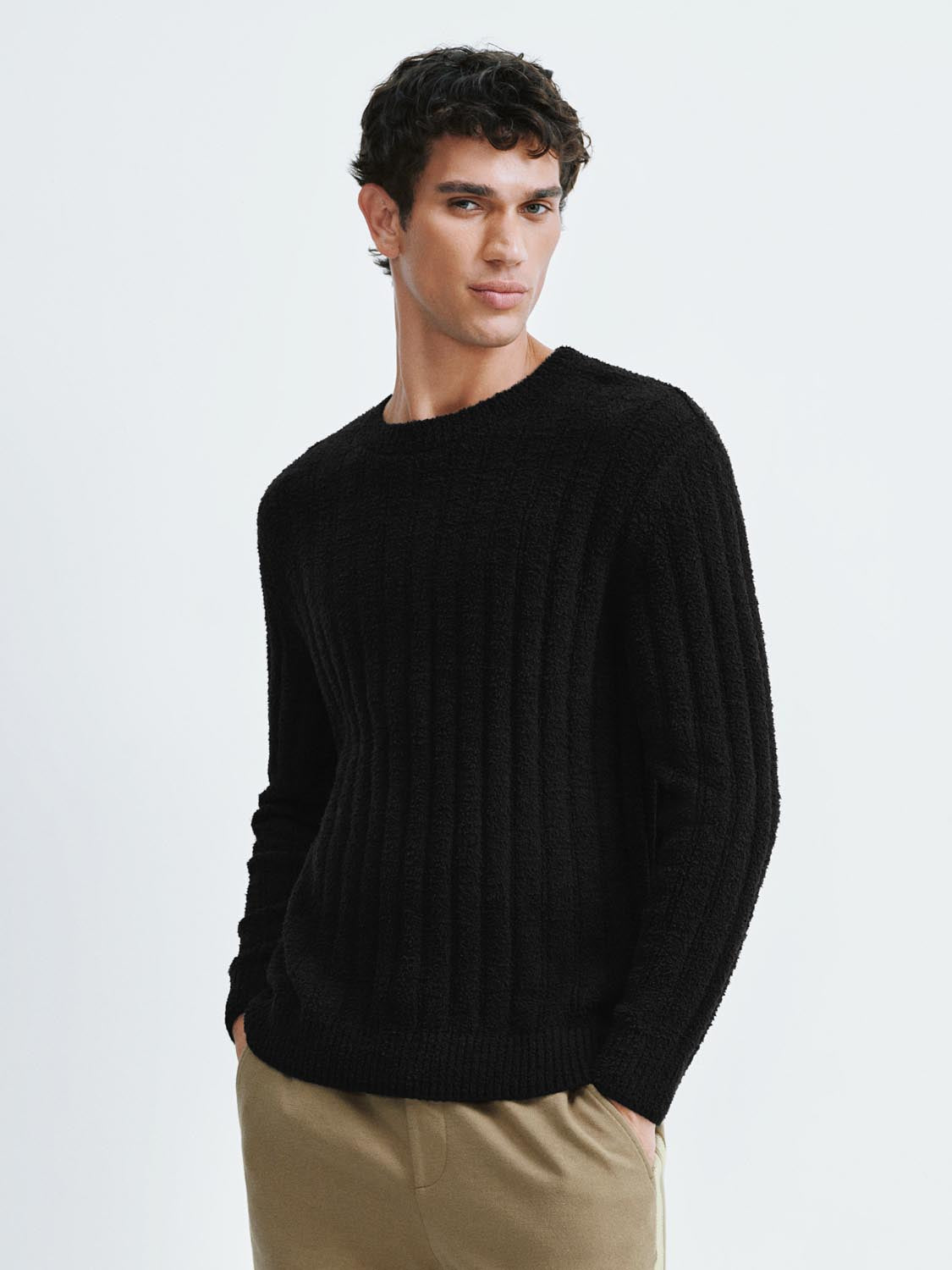 Ribbed Long Sleeve Knitted T-Shirts
