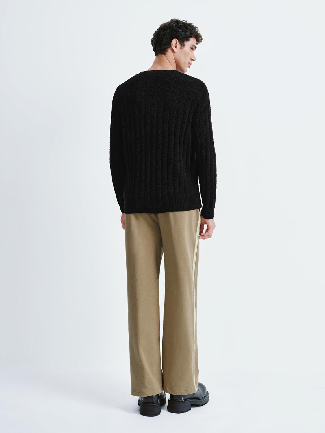 Ribbed Long Sleeve Knitted T-Shirts