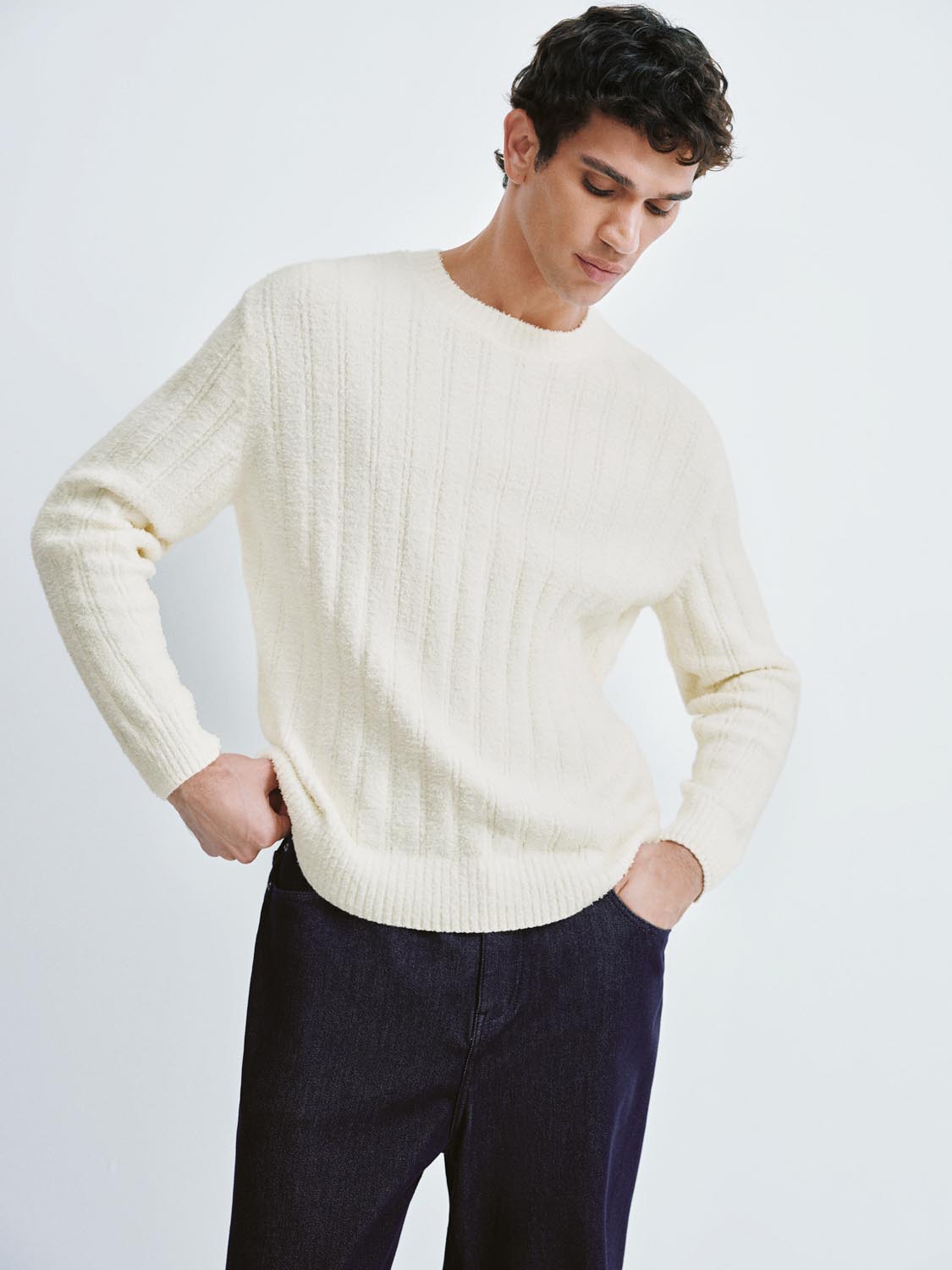 Ribbed Long Sleeve Knitted T-Shirts
