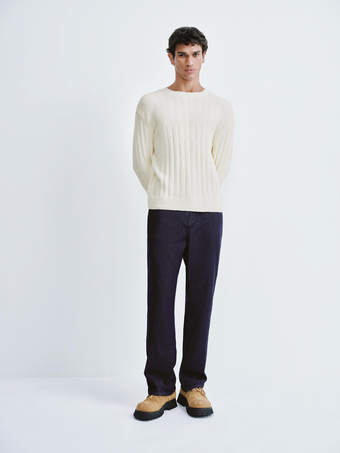 Ribbed Long Sleeve Knitted T-Shirts