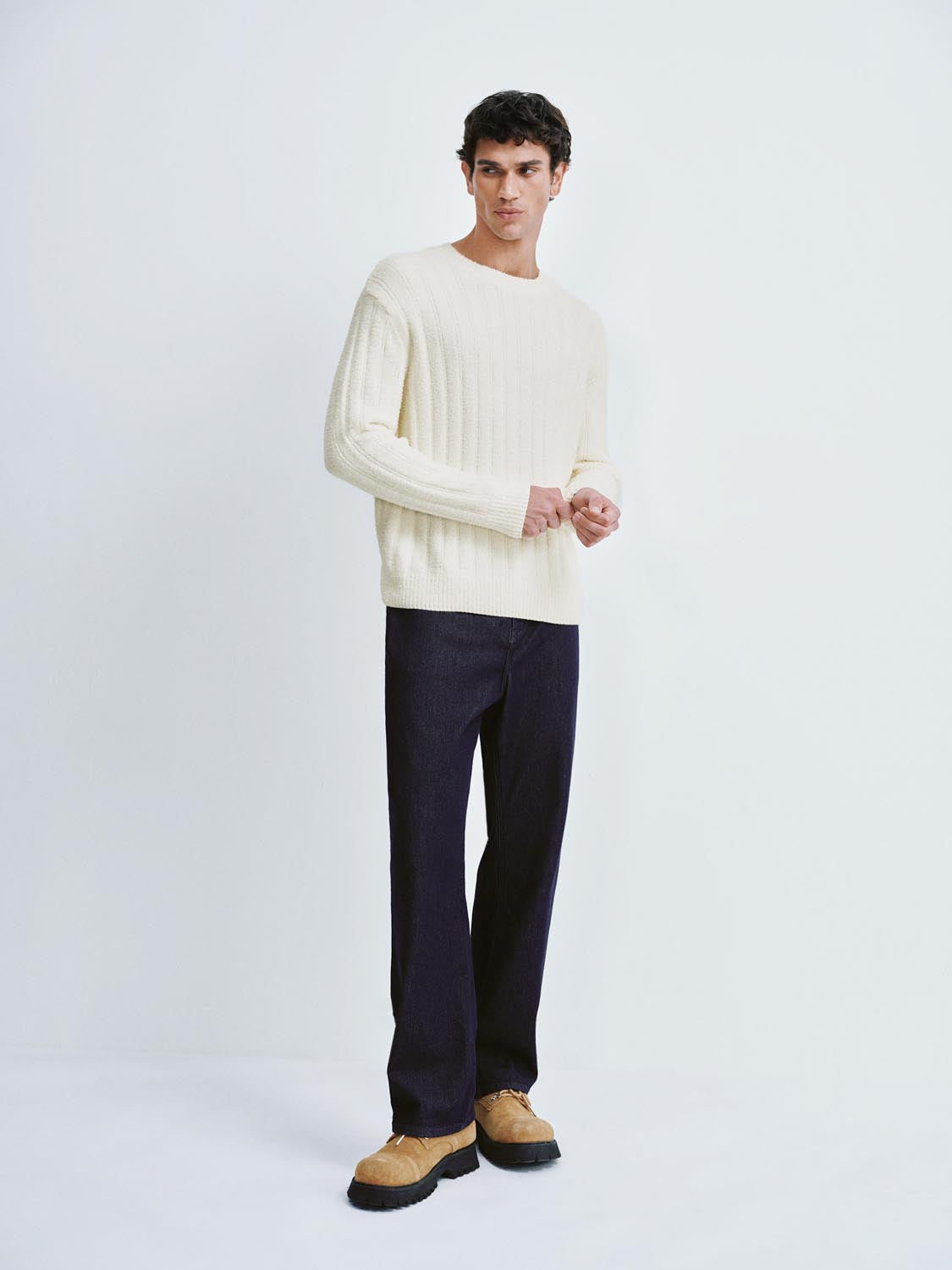 Ribbed Long Sleeve Knitted T-Shirts