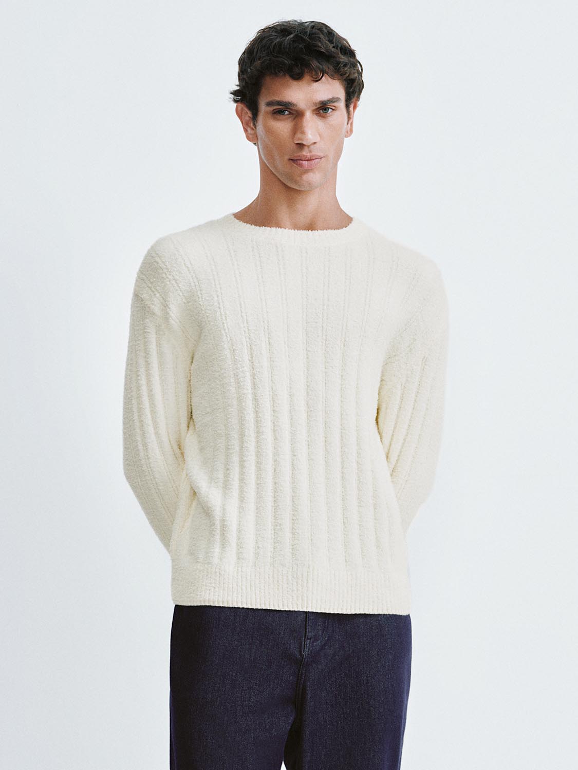 Ribbed Long Sleeve Knitted T-Shirts