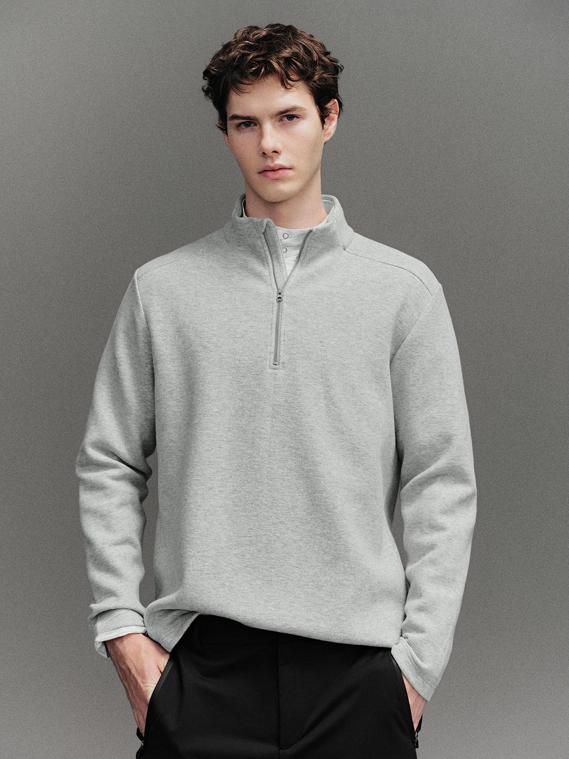 Half Zip Long Sleeve T-Shirts