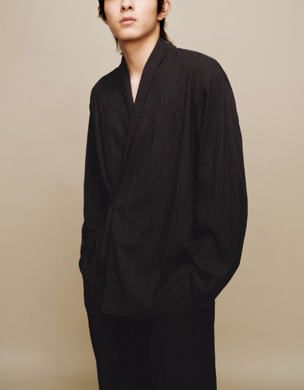 Tie Front Kimono Lapel Jacket