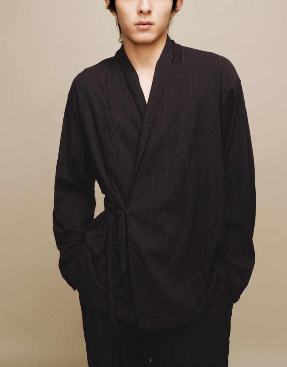 Tie Front Kimono Lapel Jacket