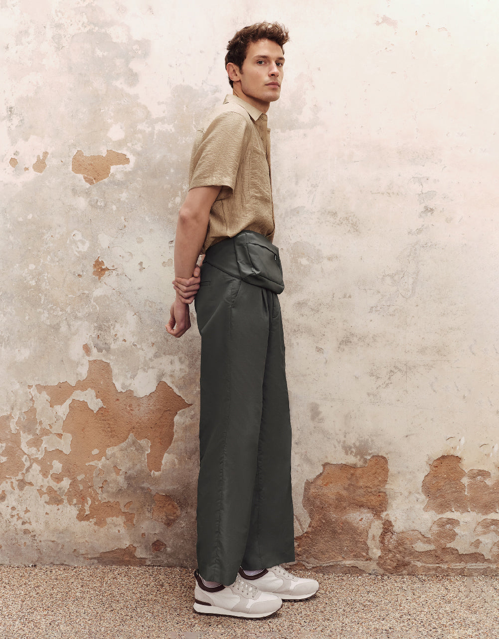 Textured Button Up Straight Shirt
