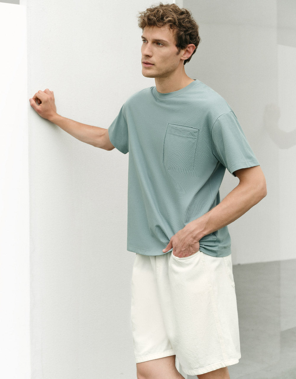 Pocket Detail Knitted Crew Neck T-Shirt