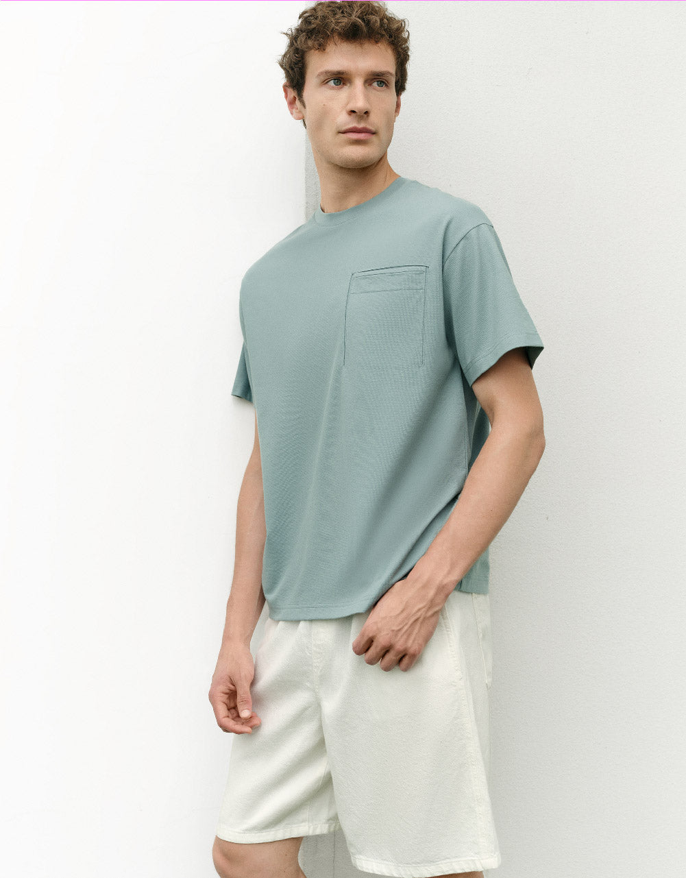 Pocket Detail Knitted Crew Neck T-Shirt