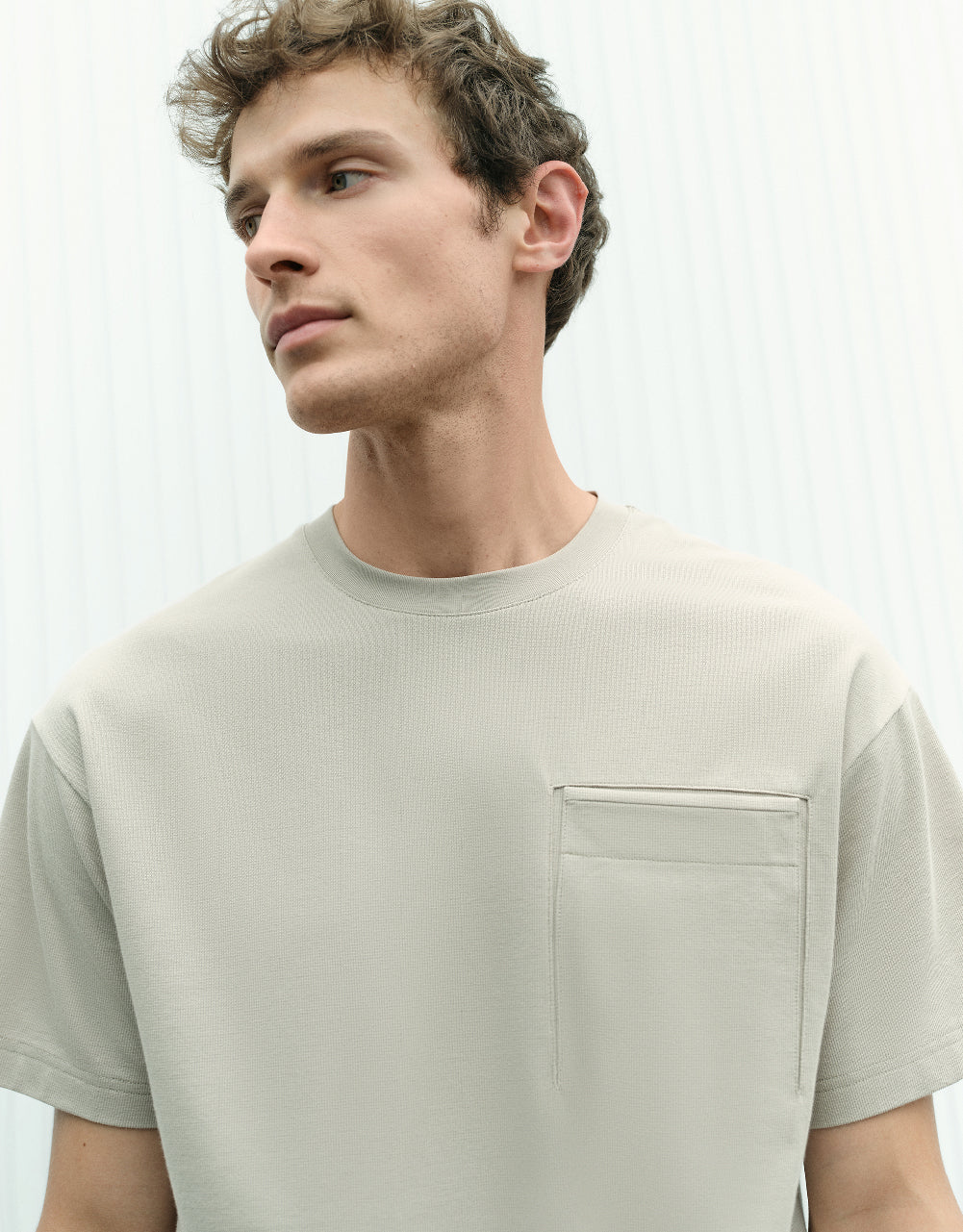 Pocket Detail Knitted Crew Neck T-Shirt