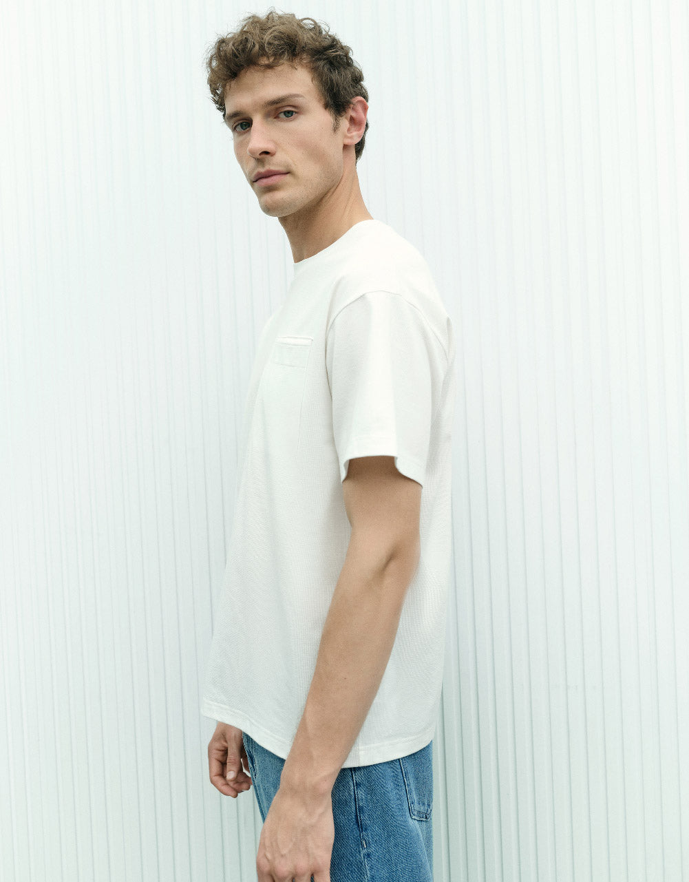 Pocket Detail Knitted Crew Neck T-Shirt