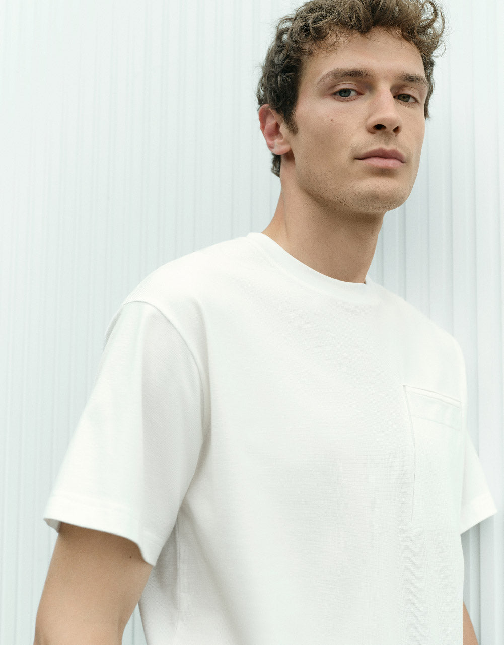 Pocket Detail Knitted Crew Neck T-Shirt