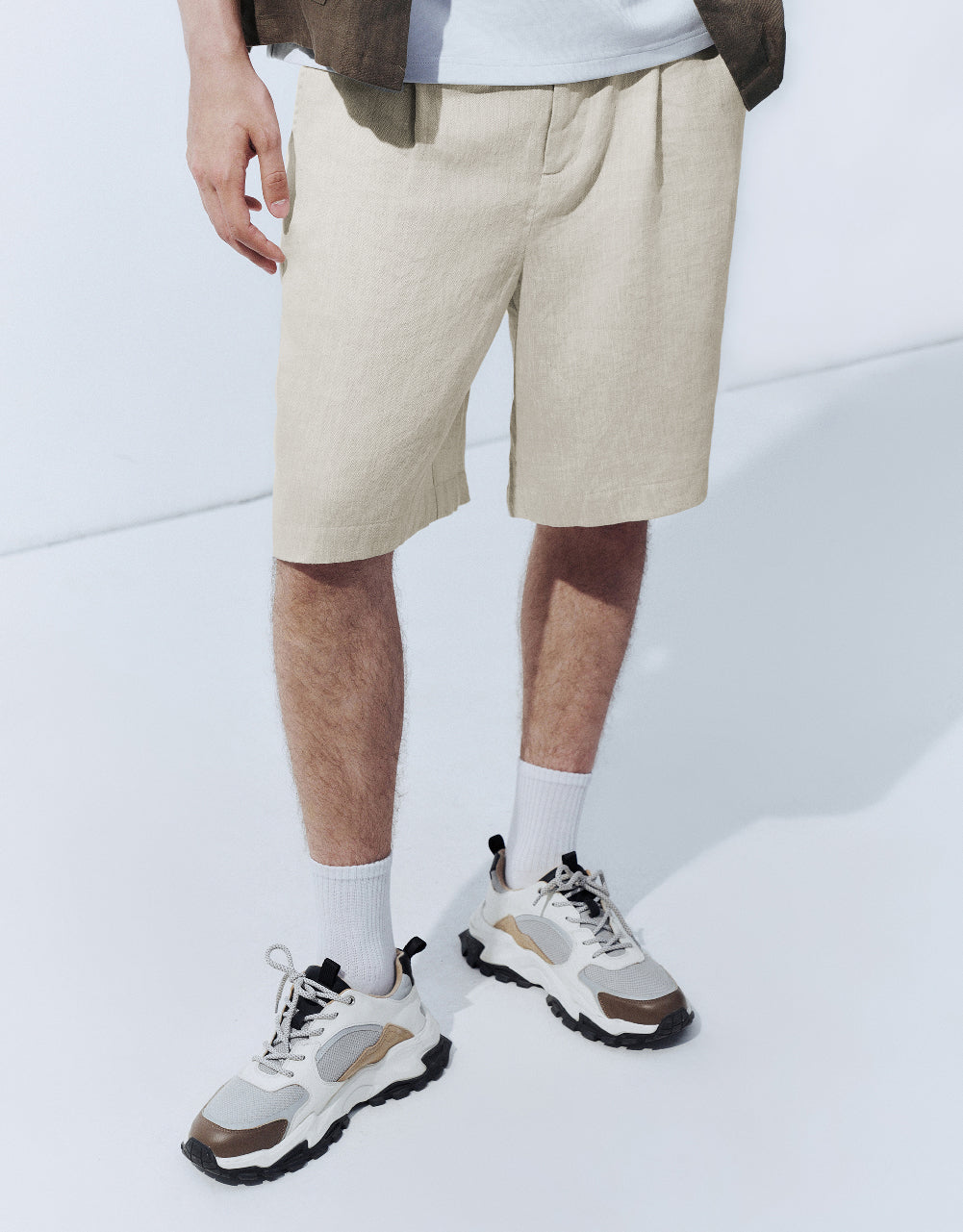 Textured Linen Shorts