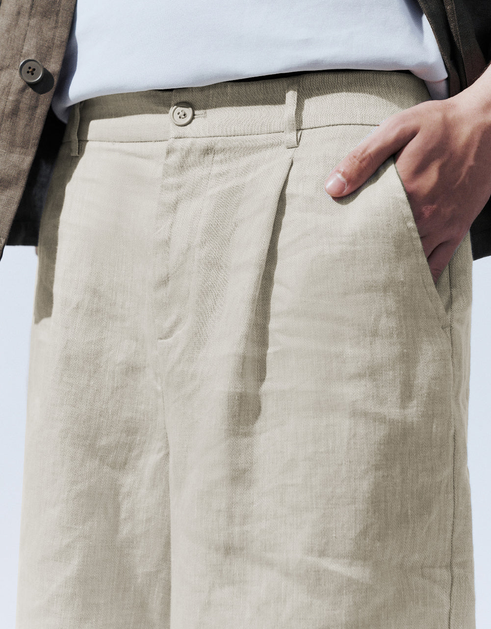 Textured Linen Shorts