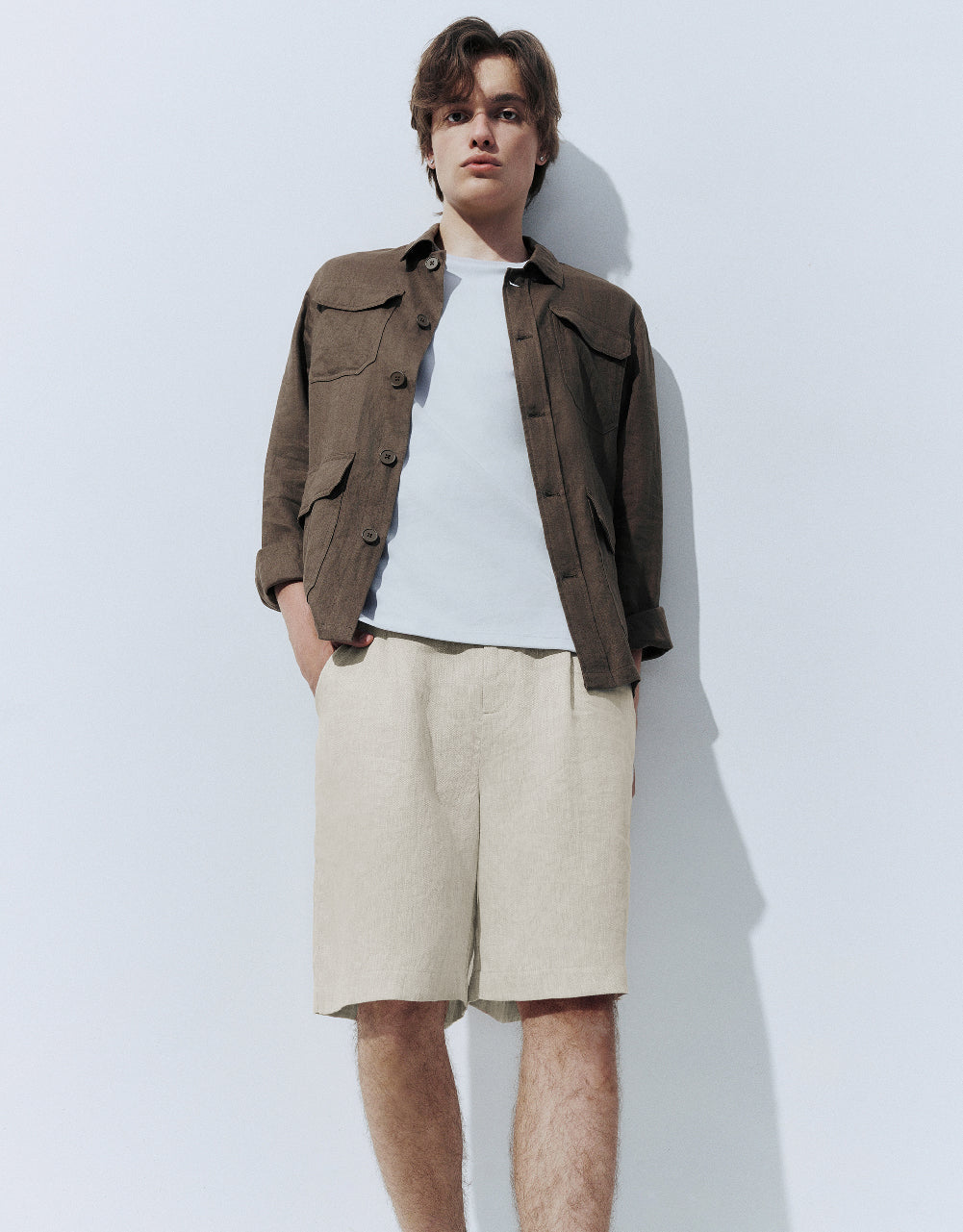 Textured Linen Shorts