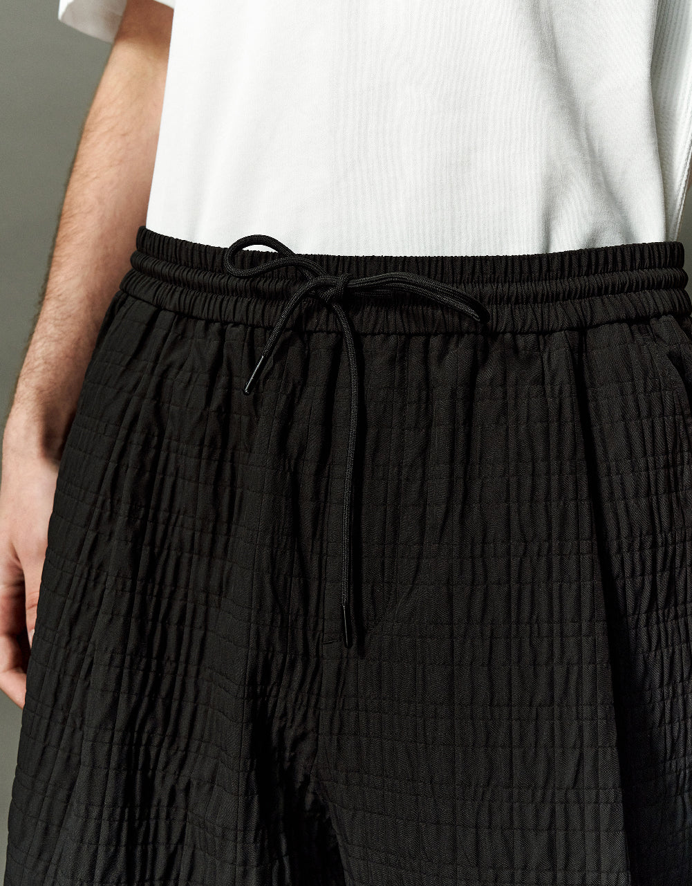 Shirred Drawstring Waist Shorts