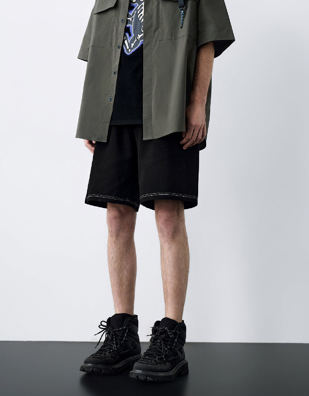 Drawstring Waist Oversized Shorts