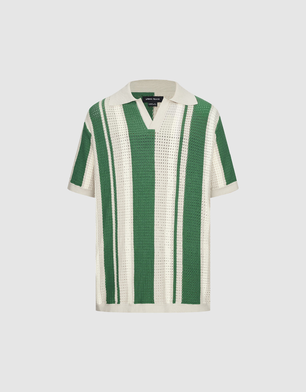 Pointelle Polo Knitted T-Shirt