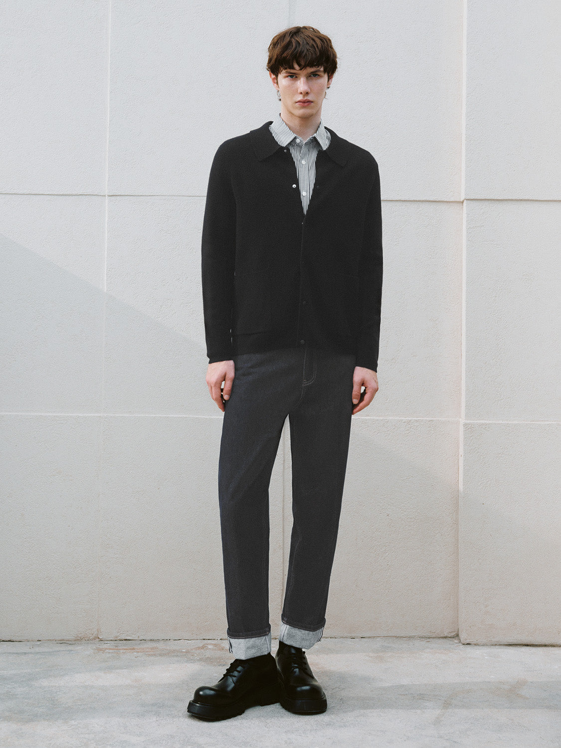 Shirt Collar Knitted Cardigans