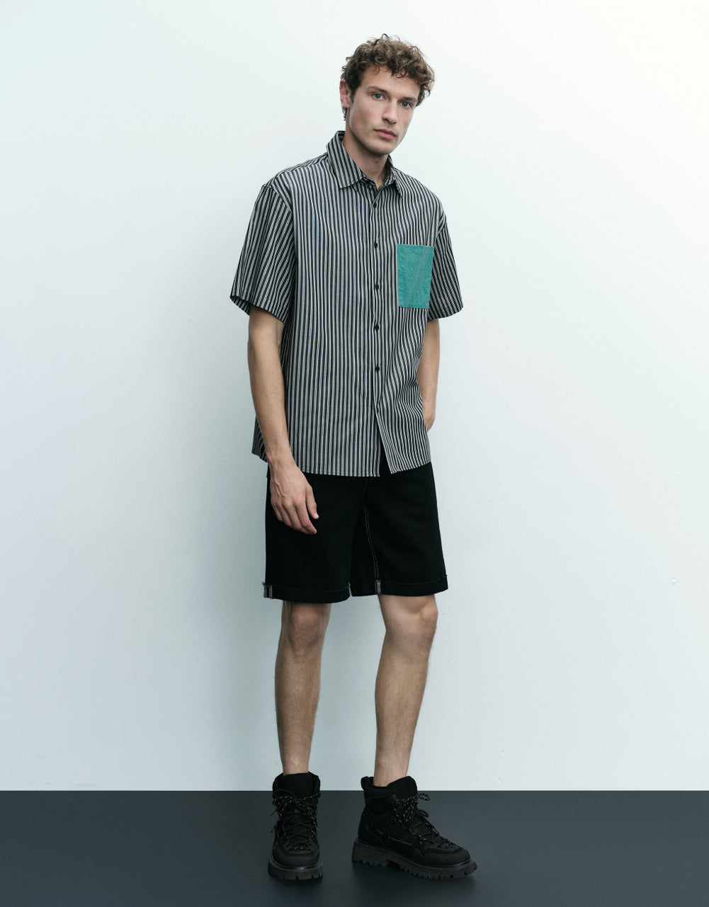 Striped Pocket Detail Shirt