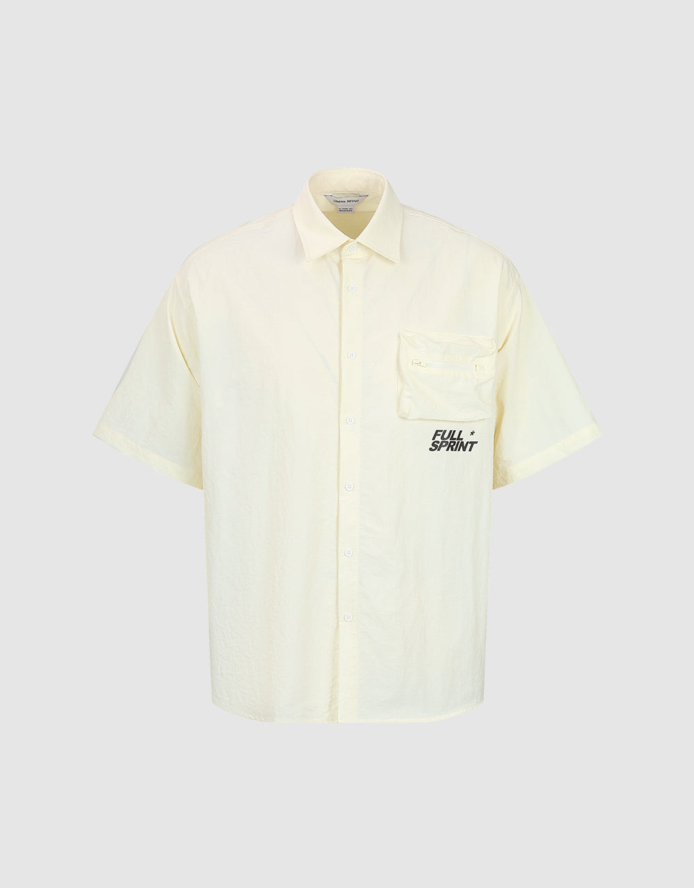 Textured Button Up Straight Shirt