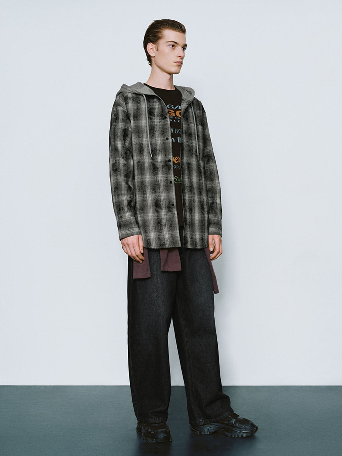 Hoodie Plaid Loose Shirts