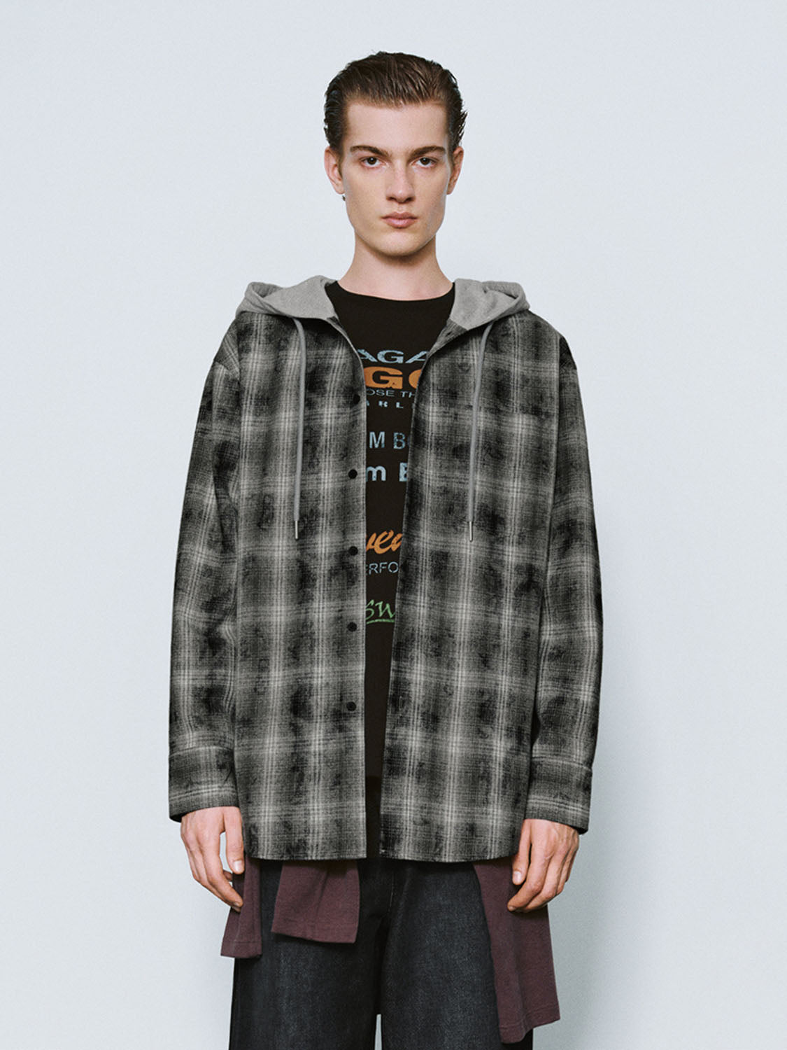 Hoodie Plaid Loose Shirts