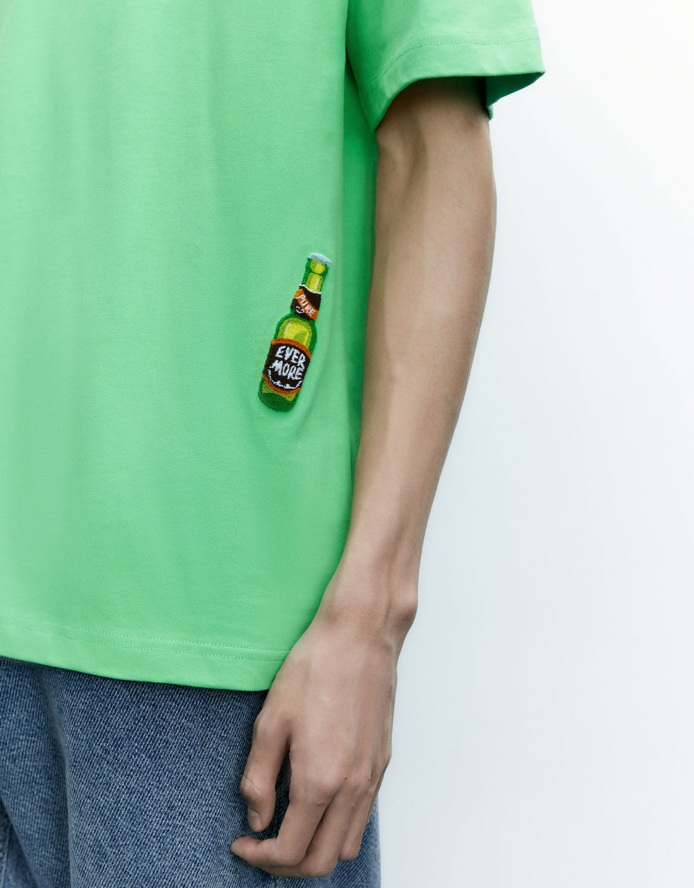 Bottle Printed Crew Neck T-Shirt