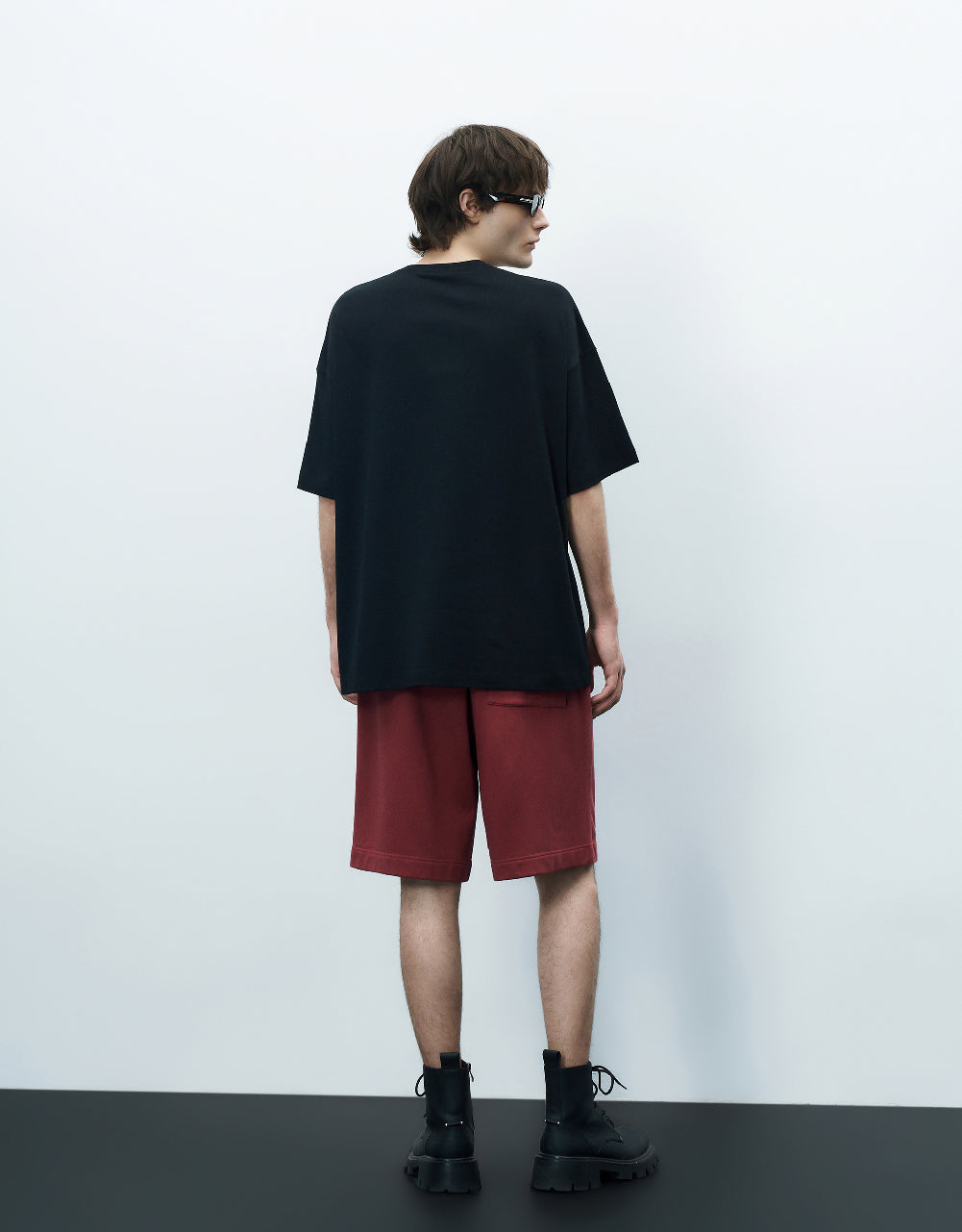 Letter Embossed Crew Neck T-Shirt
