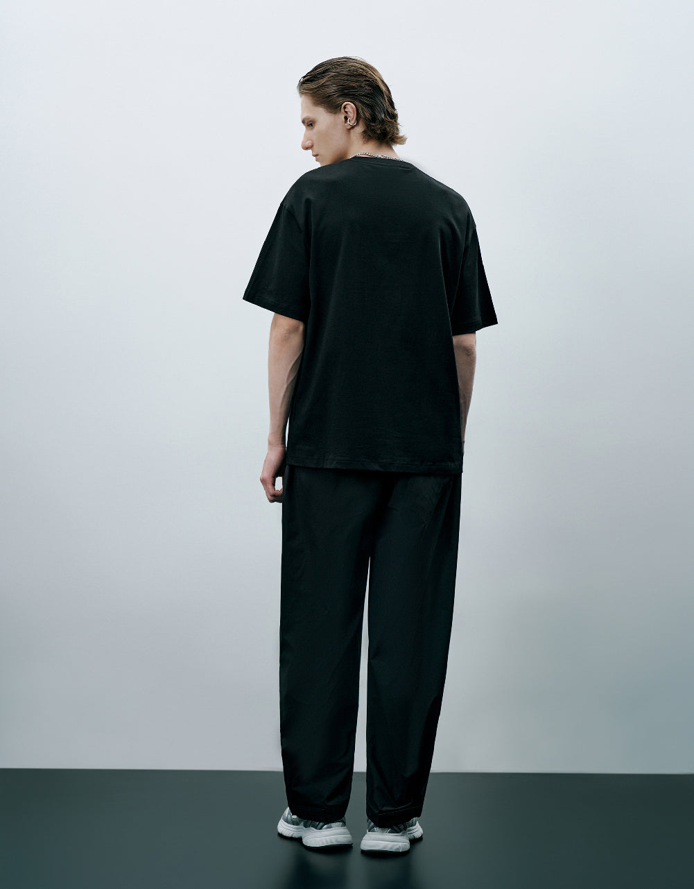 Triangle Embossed Crew Neck T-Shirt