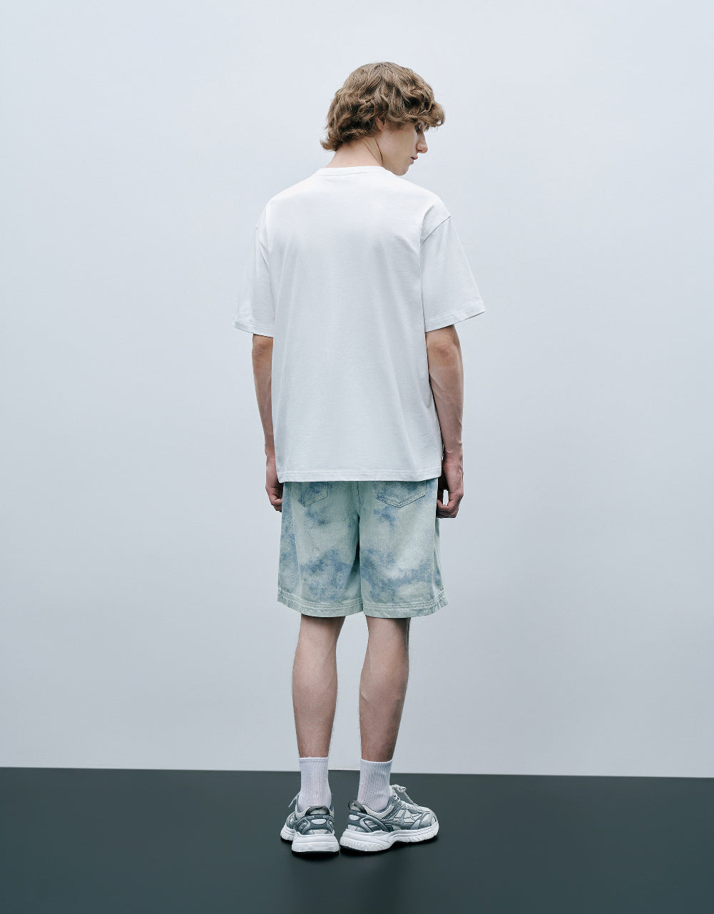 Triangle Embossed Crew Neck T-Shirt