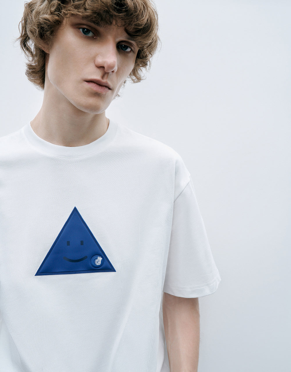 Triangle Embossed Crew Neck T-Shirt