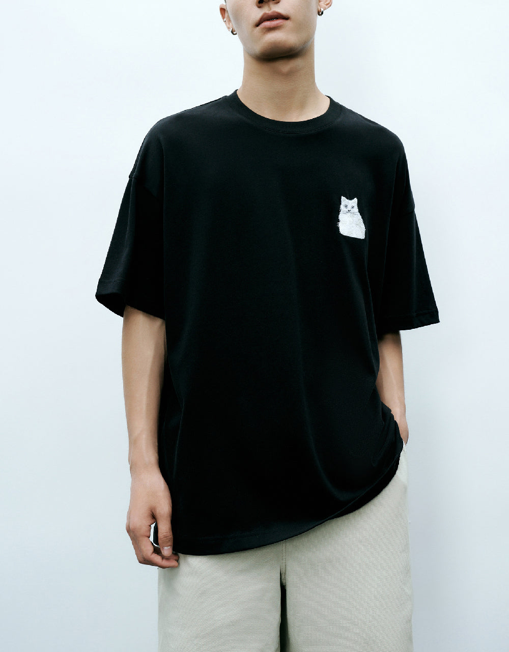 Dog Printed Crew Neck T-Shirt