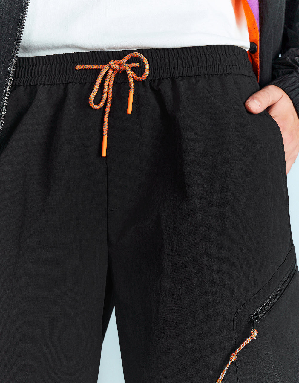 Drawstring Waist Loose Shorts