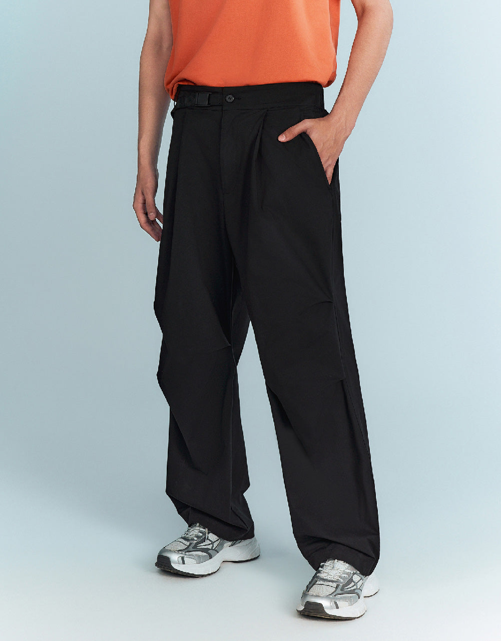 Straight Pants With Belt