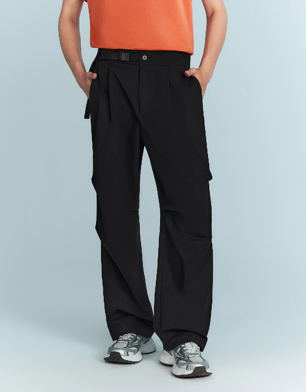 Straight Pants With Belt