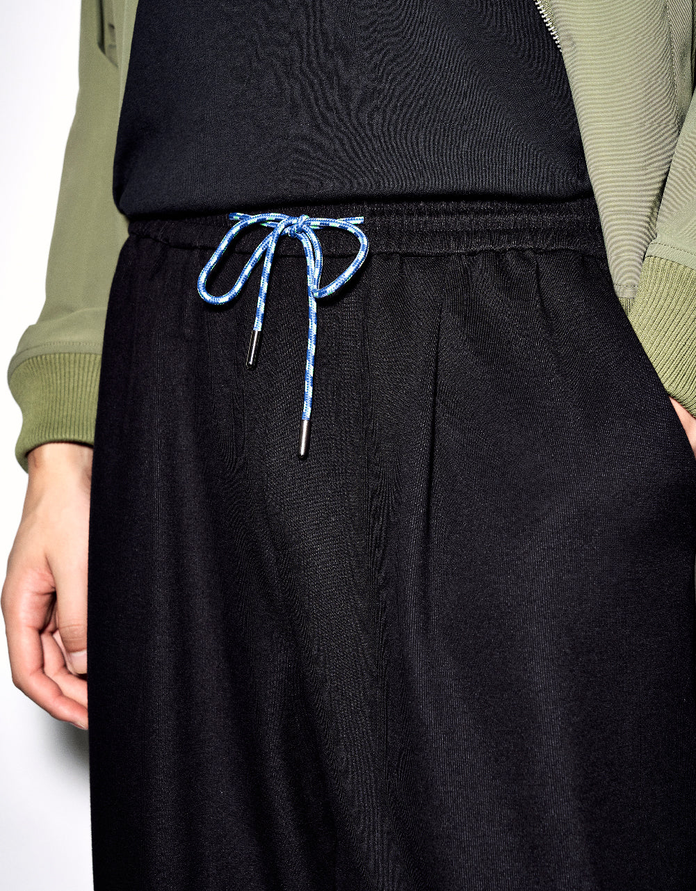 Drawstring Waist Knitted Straight Pants