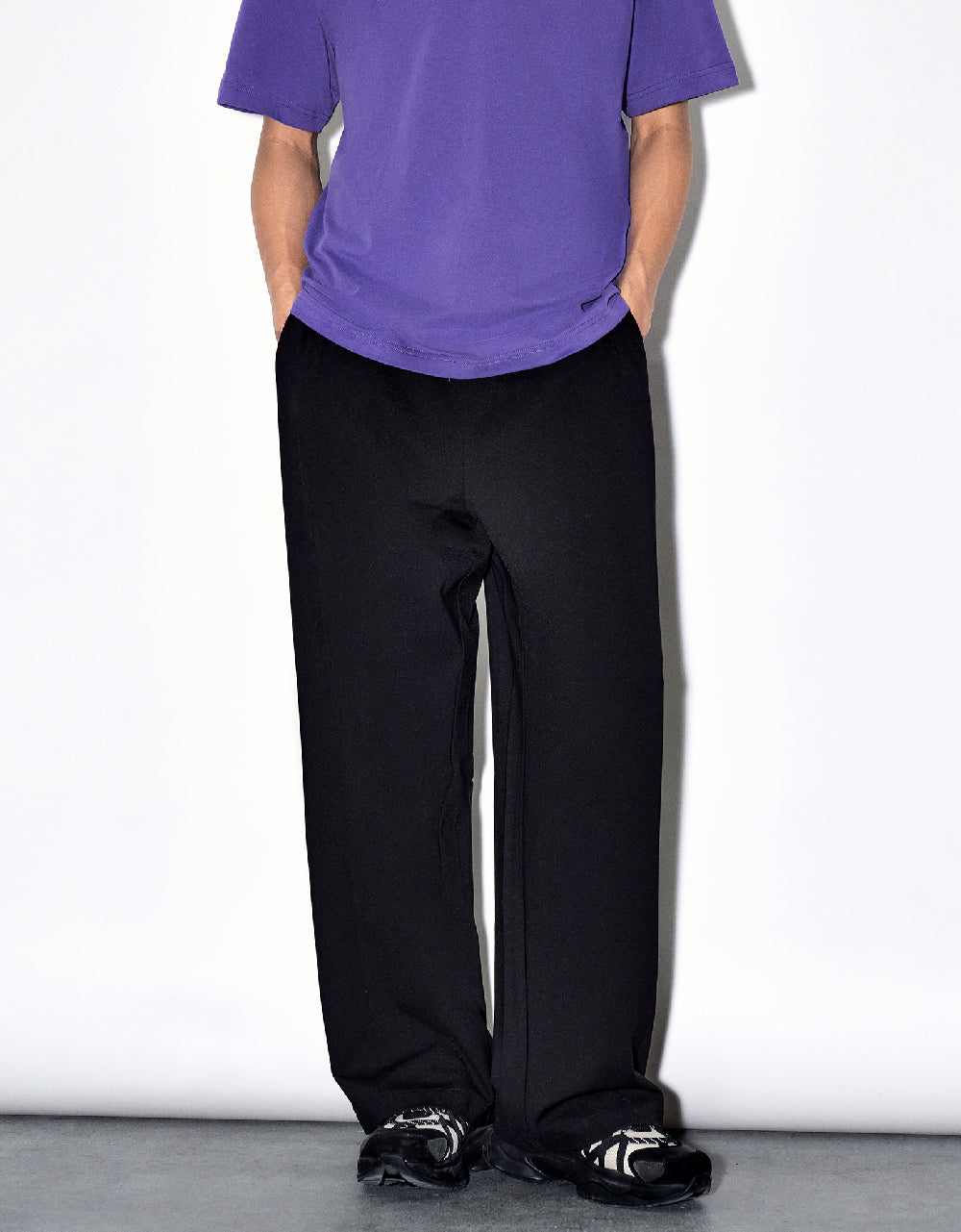 Drawstring Waist Knitted Straight Pants
