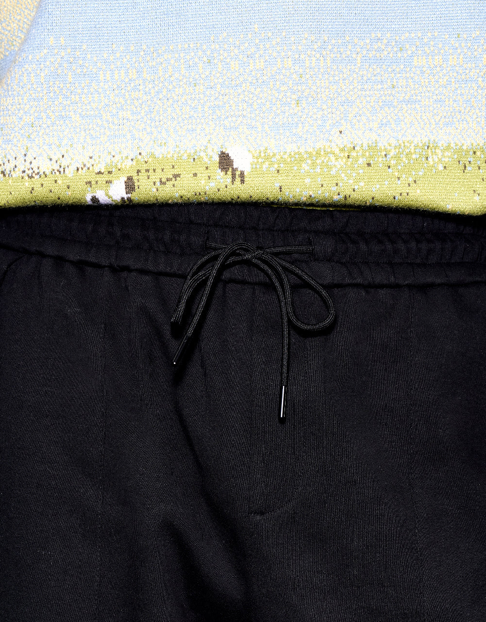 Drawstring Waist Knitted Straight Pants