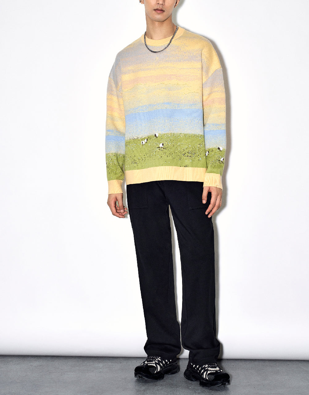 Drawstring Waist Knitted Straight Pants