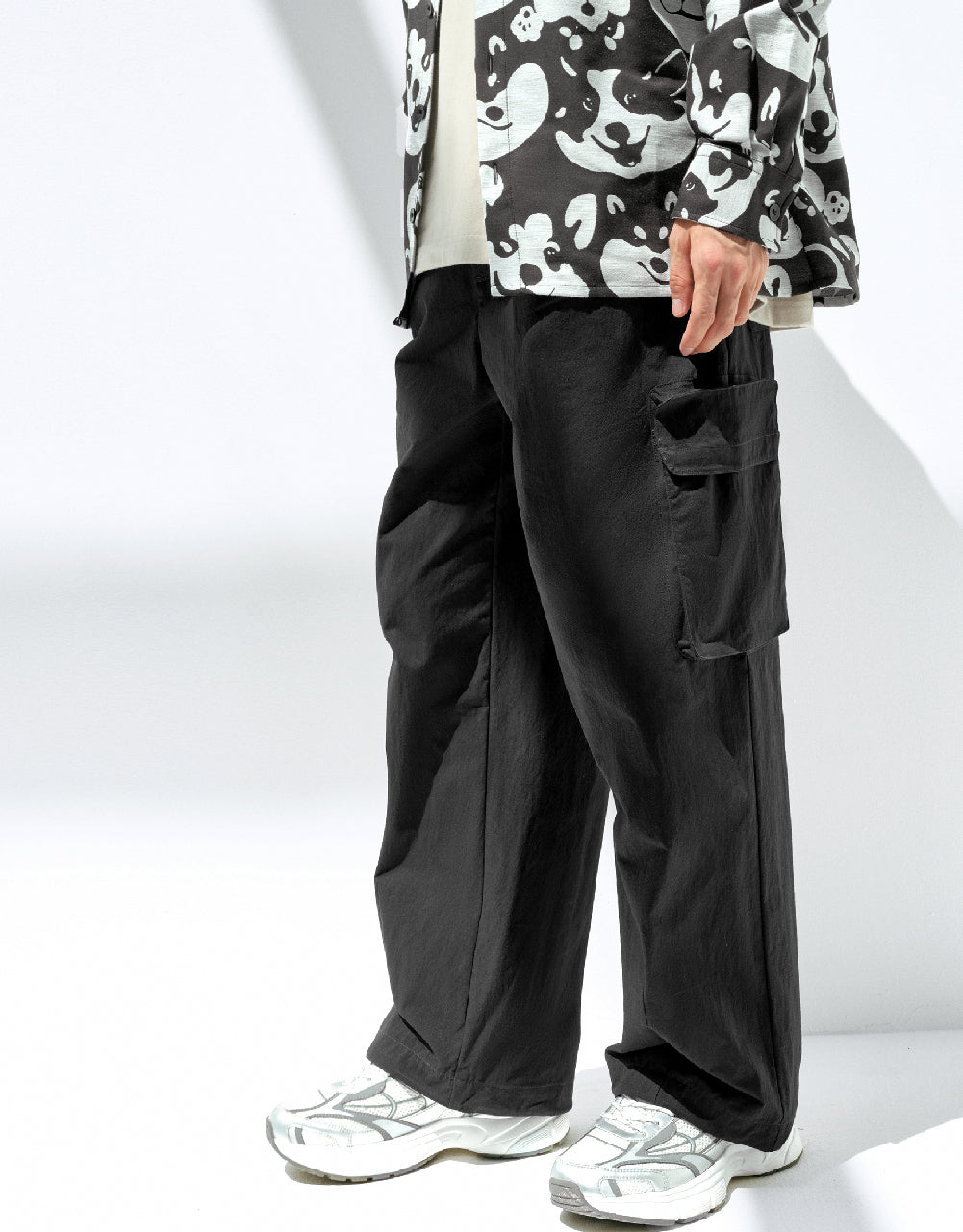 Elastic Waist Straight Pants