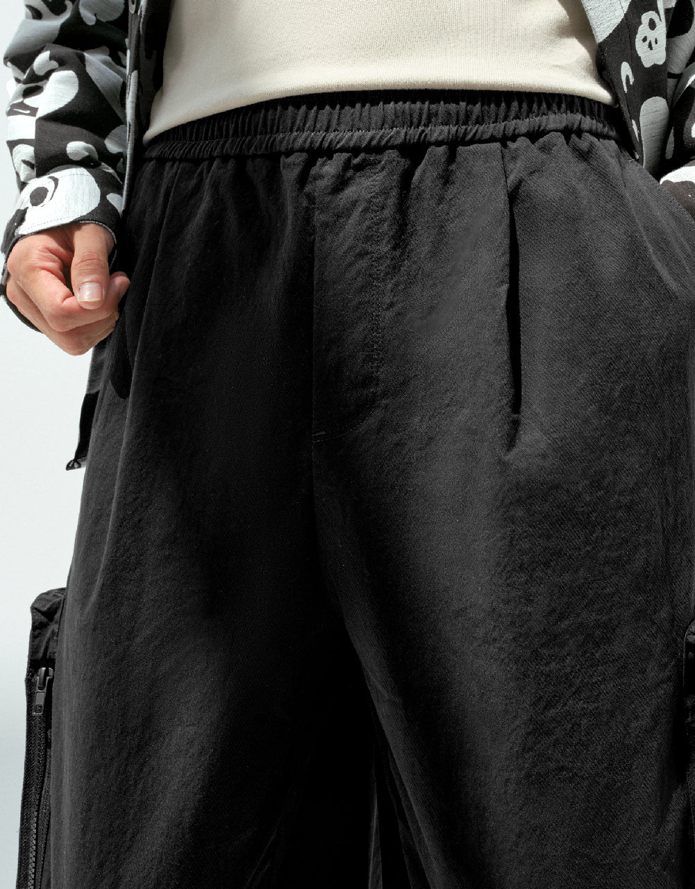 Elastic Waist Straight Pants
