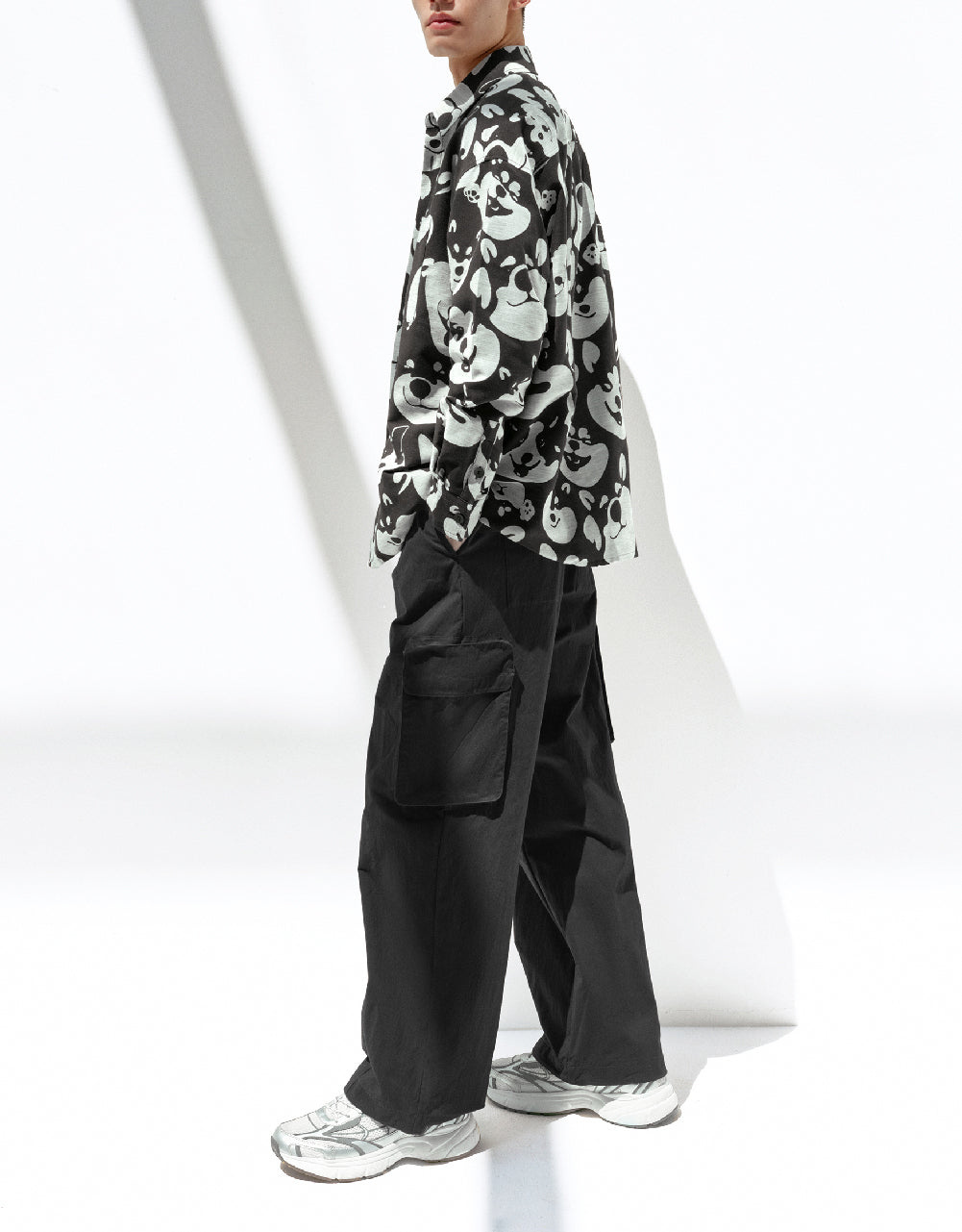 Elastic Waist Straight Pants
