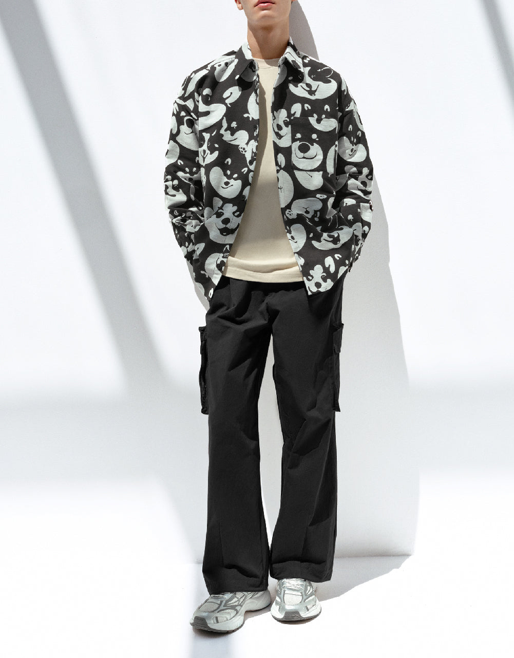 Elastic Waist Straight Pants