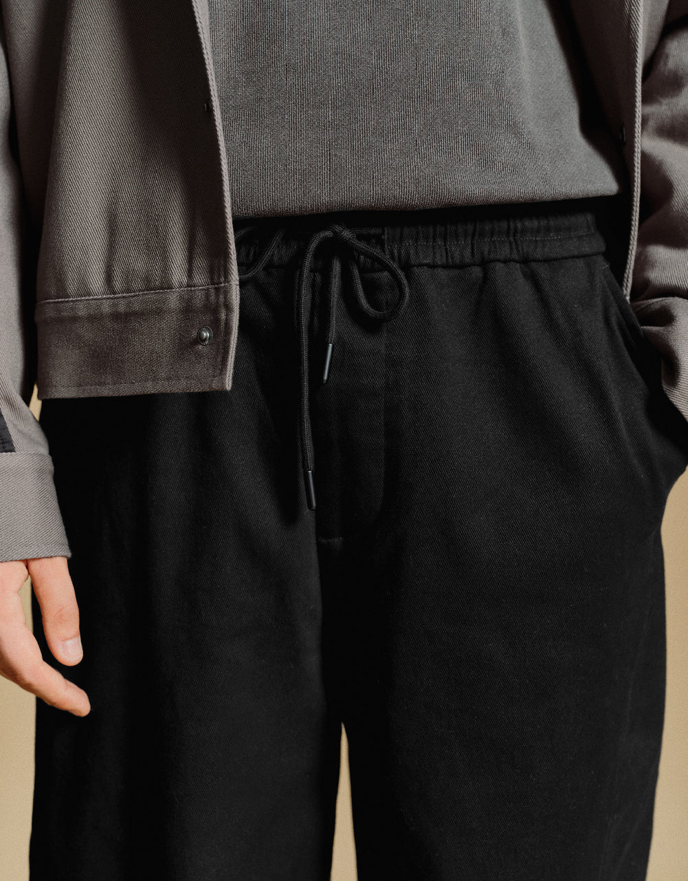 Drawstring Waist Straight Pants