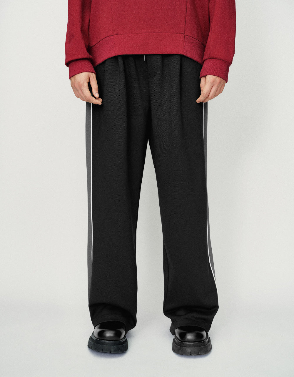Drawstring Waist Knitted Wide-Leg Pants