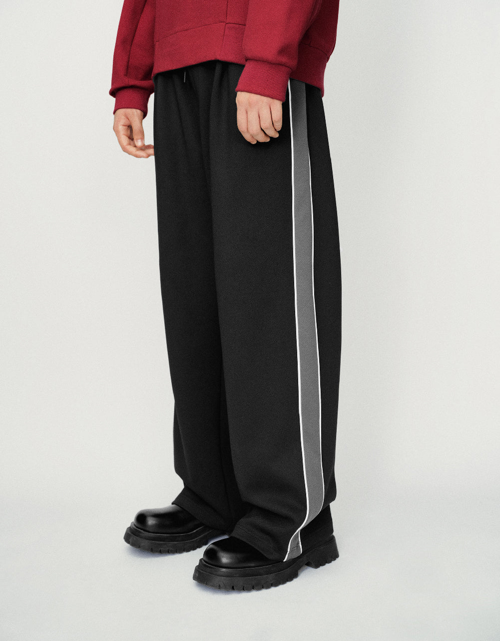 Drawstring Waist Knitted Wide-Leg Pants