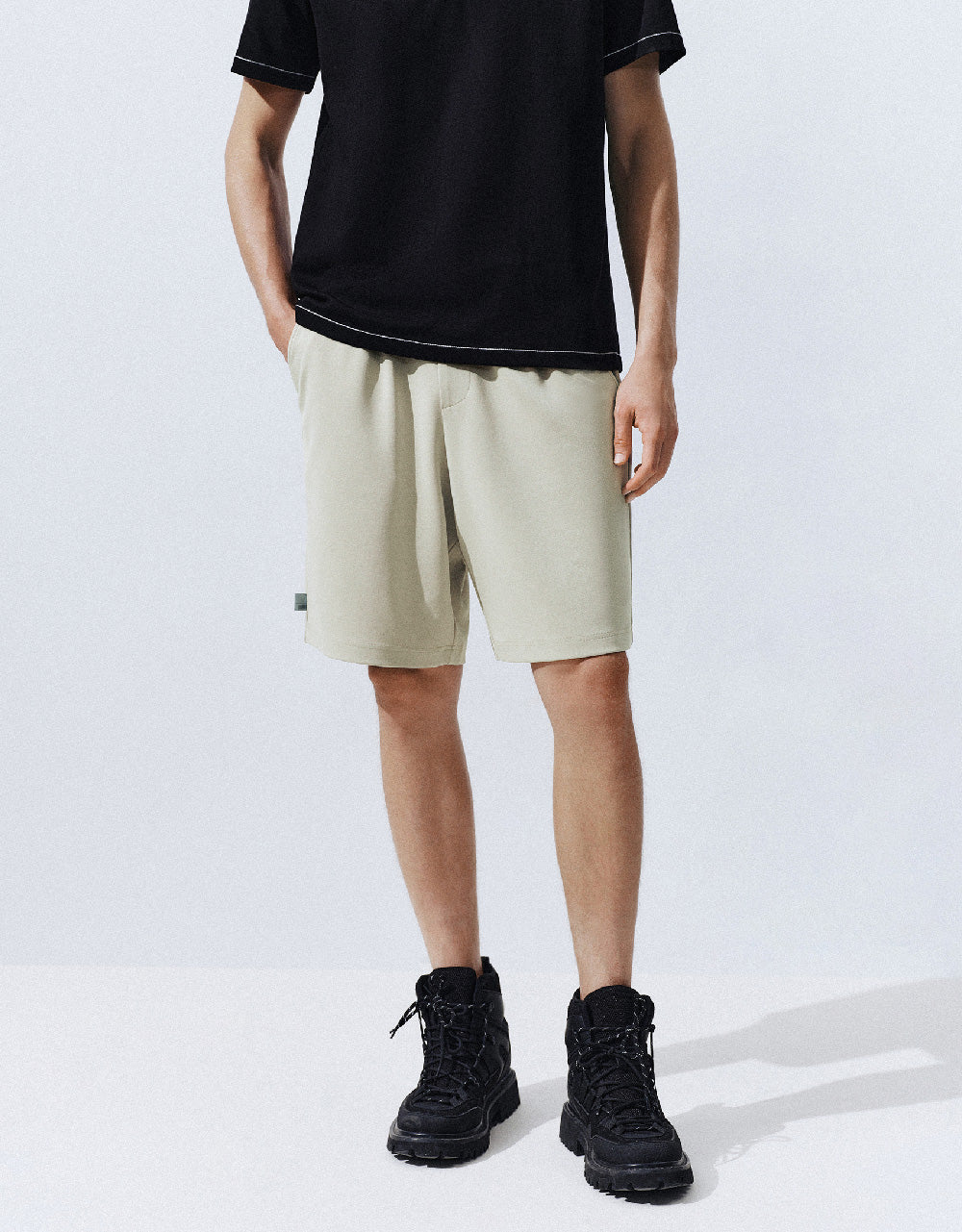 Elastic Waist Knitted Shorts