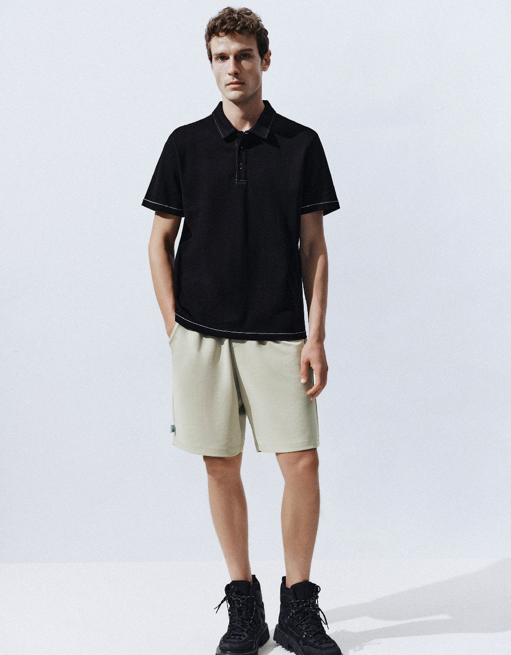 Elastic Waist Knitted Shorts