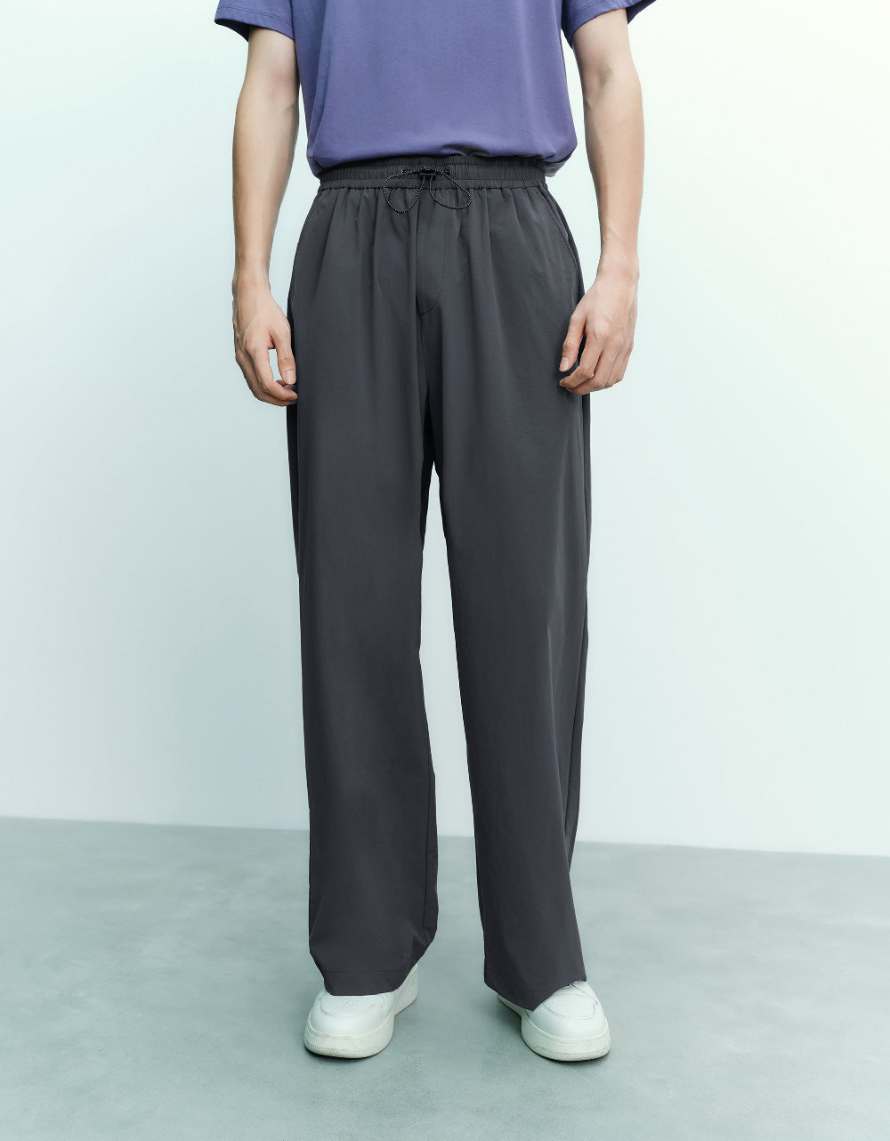 Drawstring Waist Straight Pants